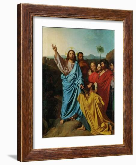 Jesus Giving the Keys to St. Peter-Jean-Auguste-Dominique Ingres-Framed Giclee Print