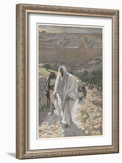 Jesus Goes in the Evening to Bethany-James Tissot-Framed Giclee Print