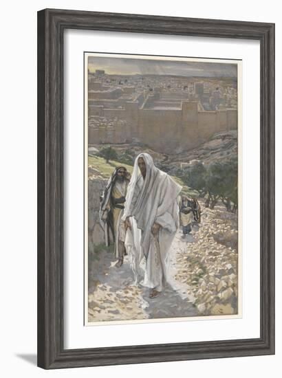 Jesus Goes in the Evening to Bethany-James Tissot-Framed Giclee Print