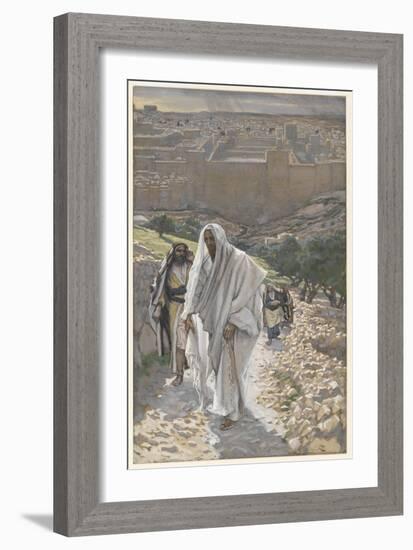 Jesus Goes in the Evening to Bethany-James Tissot-Framed Giclee Print