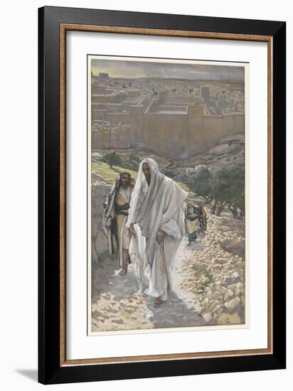 Jesus Goes in the Evening to Bethany-James Tissot-Framed Giclee Print