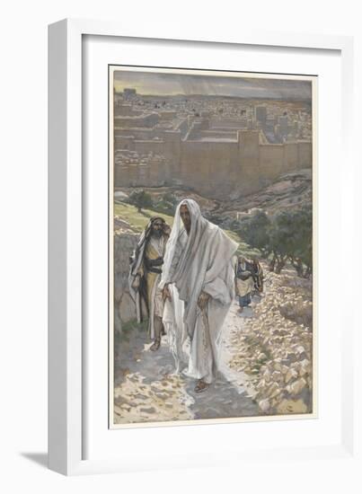 Jesus Goes in the Evening to Bethany-James Tissot-Framed Giclee Print