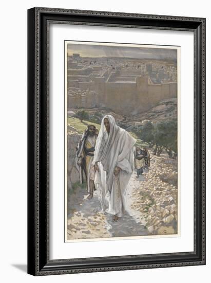 Jesus Goes in the Evening to Bethany-James Tissot-Framed Giclee Print