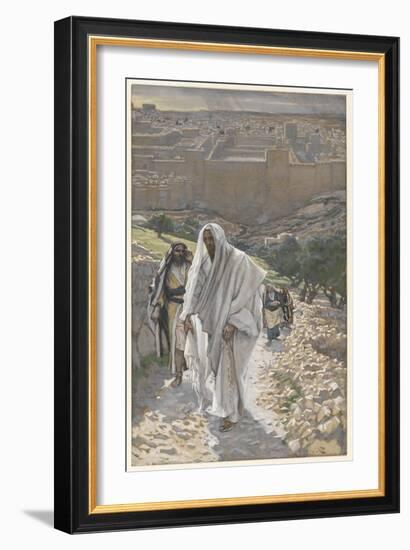 Jesus Goes in the Evening to Bethany-James Tissot-Framed Giclee Print