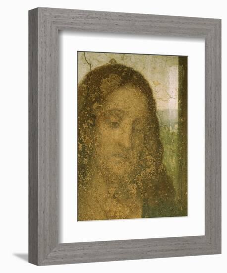 Jesus' Head, Detail from Leonardo's Last Supper, 1498-Leonardo da Vinci-Framed Giclee Print