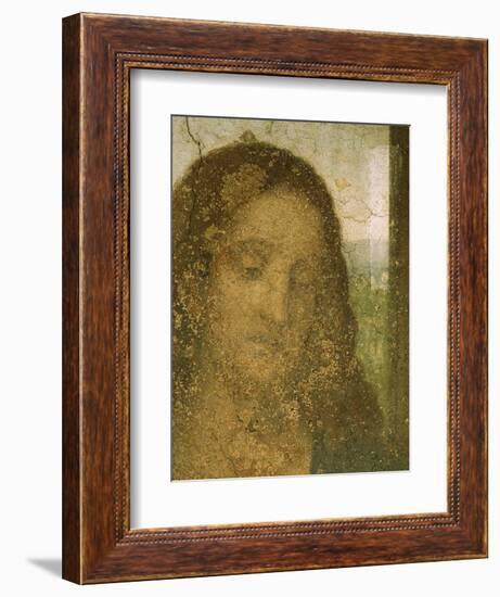 Jesus' Head, Detail from Leonardo's Last Supper, 1498-Leonardo da Vinci-Framed Giclee Print