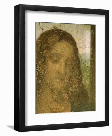 Jesus' Head, Detail from Leonardo's Last Supper, 1498-Leonardo da Vinci-Framed Giclee Print