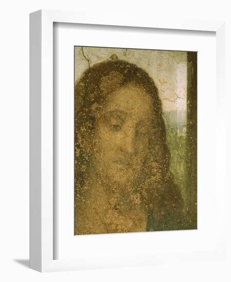 Jesus' Head, Detail from Leonardo's Last Supper, 1498-Leonardo da Vinci-Framed Giclee Print