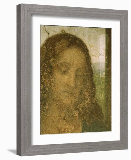 Jesus' Head, Detail from Leonardo's Last Supper, 1498-Leonardo da Vinci-Framed Giclee Print