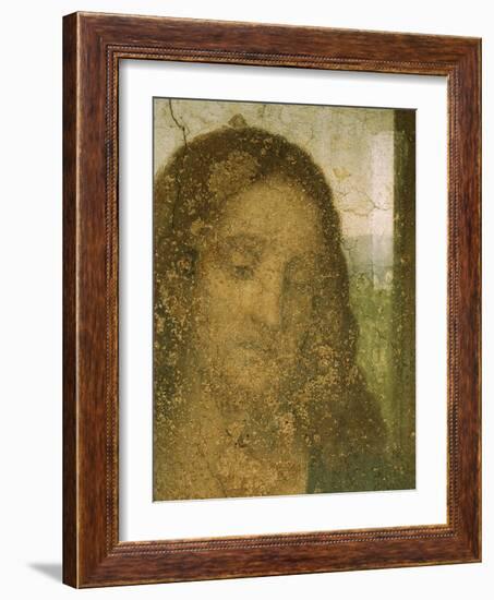 Jesus' Head, Detail from Leonardo's Last Supper, 1498-Leonardo da Vinci-Framed Giclee Print