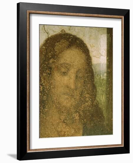 Jesus' Head, Detail from Leonardo's Last Supper, 1498-Leonardo da Vinci-Framed Giclee Print