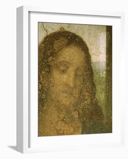 Jesus' Head, Detail from Leonardo's Last Supper, 1498-Leonardo da Vinci-Framed Giclee Print