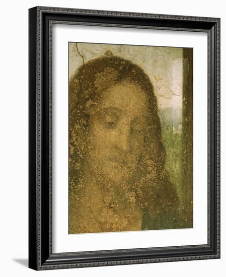 Jesus' Head, Detail from Leonardo's Last Supper, 1498-Leonardo da Vinci-Framed Giclee Print