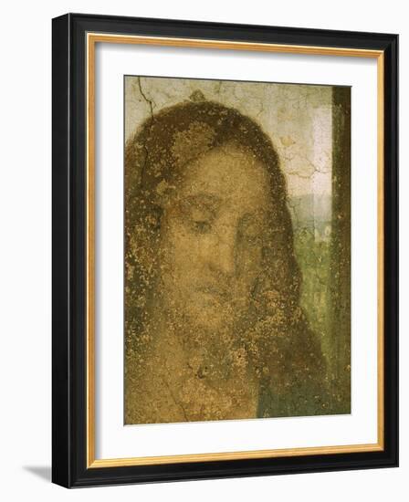 Jesus' Head, Detail from Leonardo's Last Supper, 1498-Leonardo da Vinci-Framed Giclee Print