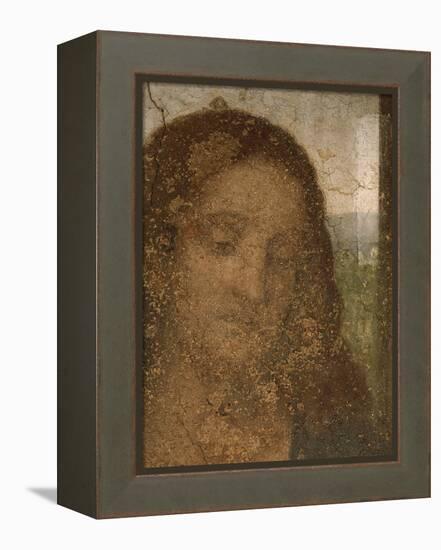 Jesus head, detail from Leonardos Last Supper,1498. After restoration (finished in 1999).-Leonardo Da Vinci-Framed Premier Image Canvas