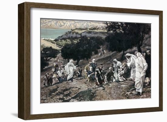 Jesus Healing the Lame and the Blind-James Tissot-Framed Giclee Print