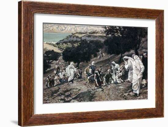 Jesus Healing the Lame and the Blind-James Tissot-Framed Giclee Print