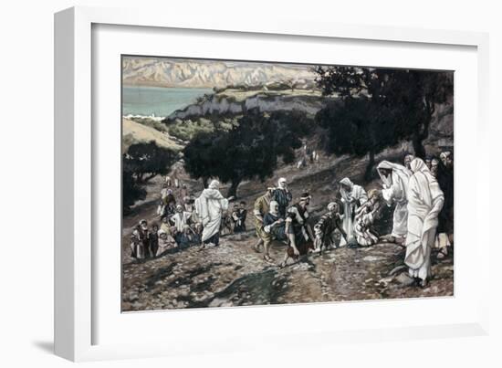 Jesus Healing the Lame and the Blind-James Tissot-Framed Giclee Print