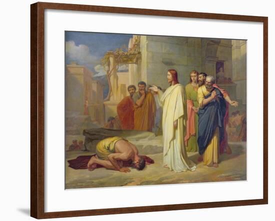 Jesus Healing the Leper, 1864-Jean-Marie Melchior Doze-Framed Giclee Print