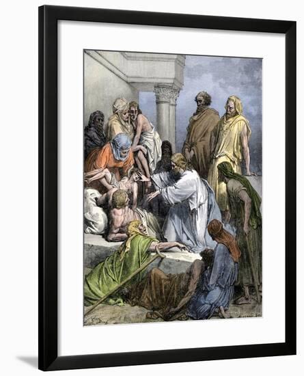 Jesus Healing the Sick and the Lame-null-Framed Giclee Print