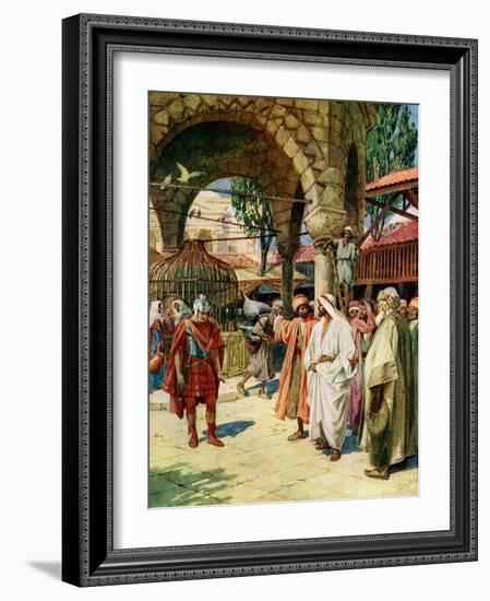 Jesus heals a centurion 's servant - Bible-William Brassey Hole-Framed Giclee Print