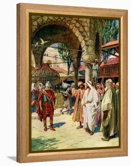 Jesus heals a centurion 's servant - Bible-William Brassey Hole-Framed Premier Image Canvas