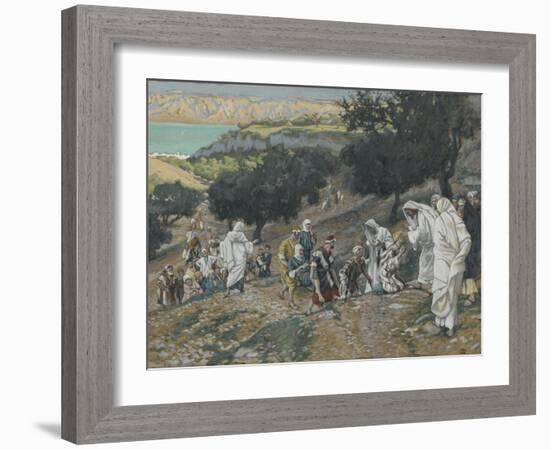 Jesus Heals the Blind and Lame on the Mountain from 'The Life of Our Lord Jesus Christ'-James Jacques Joseph Tissot-Framed Giclee Print