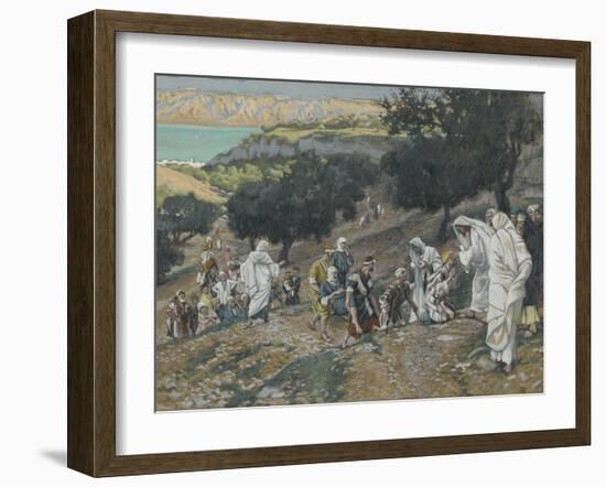 Jesus Heals the Blind and Lame on the Mountain from 'The Life of Our Lord Jesus Christ'-James Jacques Joseph Tissot-Framed Giclee Print