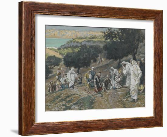 Jesus Heals the Blind and Lame on the Mountain from 'The Life of Our Lord Jesus Christ'-James Jacques Joseph Tissot-Framed Giclee Print