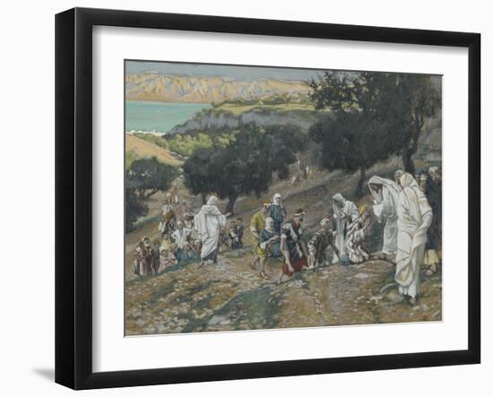 Jesus Heals the Blind and Lame on the Mountain from 'The Life of Our Lord Jesus Christ'-James Jacques Joseph Tissot-Framed Giclee Print