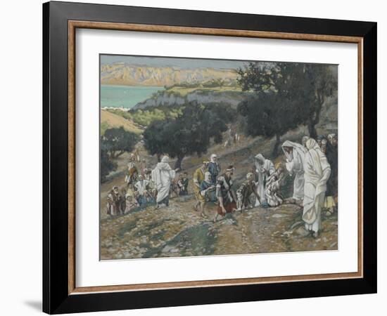 Jesus Heals the Blind and Lame on the Mountain from 'The Life of Our Lord Jesus Christ'-James Jacques Joseph Tissot-Framed Giclee Print