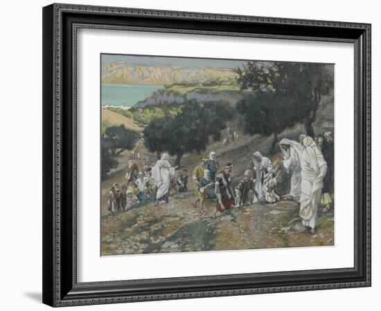 Jesus Heals the Blind and Lame on the Mountain from 'The Life of Our Lord Jesus Christ'-James Jacques Joseph Tissot-Framed Giclee Print