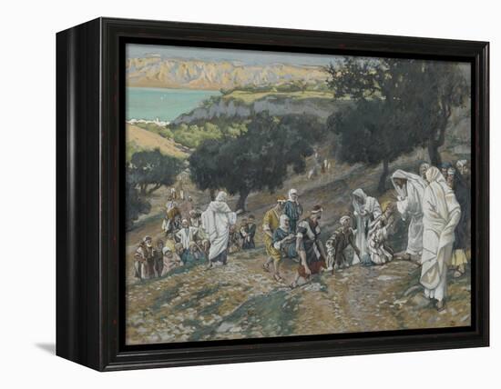 Jesus Heals the Blind and Lame on the Mountain from 'The Life of Our Lord Jesus Christ'-James Jacques Joseph Tissot-Framed Premier Image Canvas
