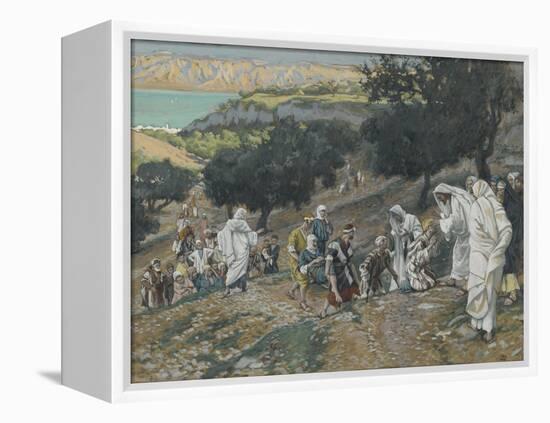 Jesus Heals the Blind and Lame on the Mountain from 'The Life of Our Lord Jesus Christ'-James Jacques Joseph Tissot-Framed Premier Image Canvas