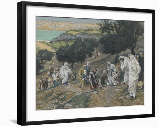 Jesus Heals the Blind and Lame on the Mountain from 'The Life of Our Lord Jesus Christ'-James Jacques Joseph Tissot-Framed Giclee Print