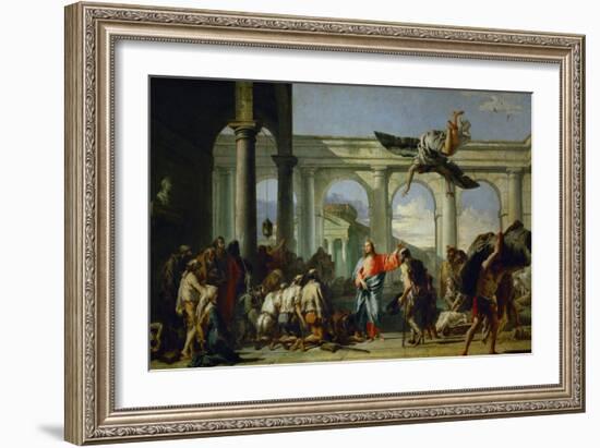 Jesus Heals the Paralytic in Bethesda-Giovanni Battista Tiepolo-Framed Giclee Print