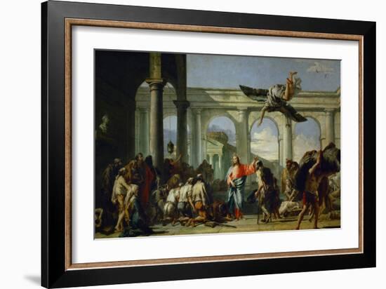 Jesus Heals the Paralytic in Bethesda-Giovanni Battista Tiepolo-Framed Giclee Print