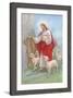 Jesus in a Red Robe with a Herd of Sheep, Shepherd-Christo Monti-Framed Giclee Print