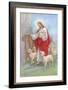 Jesus in a Red Robe with a Herd of Sheep, Shepherd-Christo Monti-Framed Giclee Print