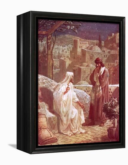 Jesus in Conversation with Nicodemus-William Brassey Hole-Framed Premier Image Canvas