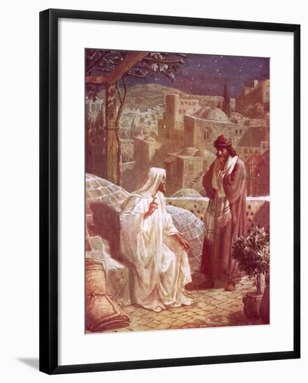 Jesus in Conversation with Nicodemus-William Brassey Hole-Framed Giclee Print