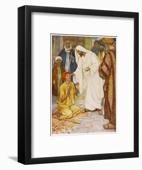 Jesus in Jerusalem Heals a Blind Man-null-Framed Art Print