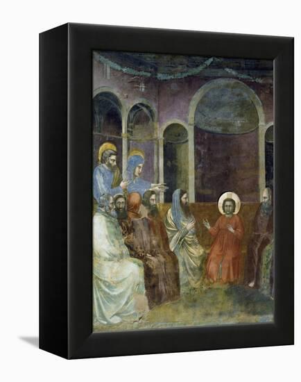 Jesus in Temple Among Doctors, Detail from Life and Passion of Christ-Giotto di Bondone-Framed Premier Image Canvas