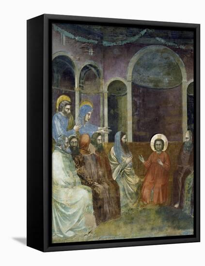 Jesus in Temple Among Doctors, Detail from Life and Passion of Christ-Giotto di Bondone-Framed Premier Image Canvas