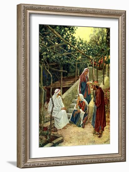 Jesus in the home of Martha - Bible-William Brassey Hole-Framed Giclee Print