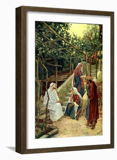 Jesus in the home of Martha - Bible-William Brassey Hole-Framed Giclee Print