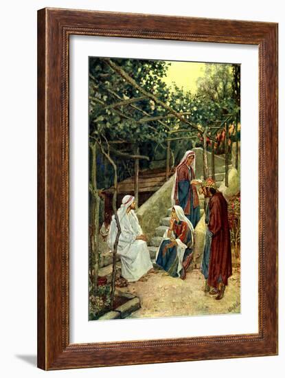 Jesus in the home of Martha - Bible-William Brassey Hole-Framed Giclee Print