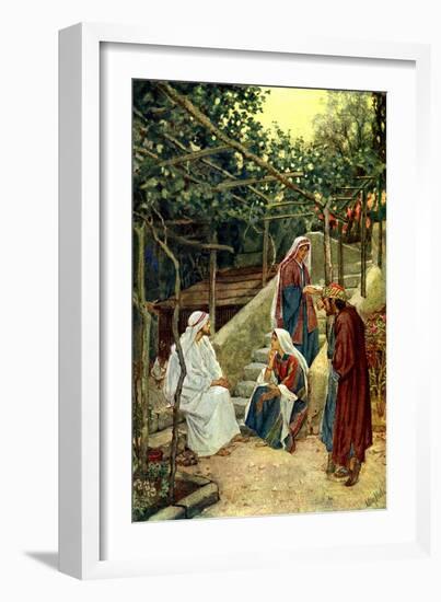 Jesus in the home of Martha - Bible-William Brassey Hole-Framed Giclee Print