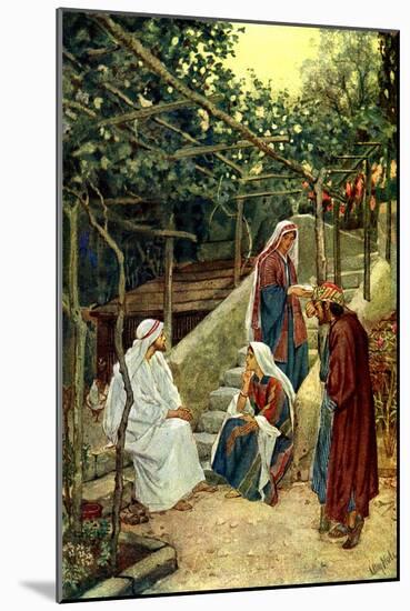 Jesus in the home of Martha - Bible-William Brassey Hole-Mounted Giclee Print