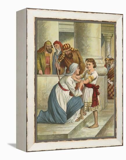 Jesus in the Temple-English School-Framed Premier Image Canvas